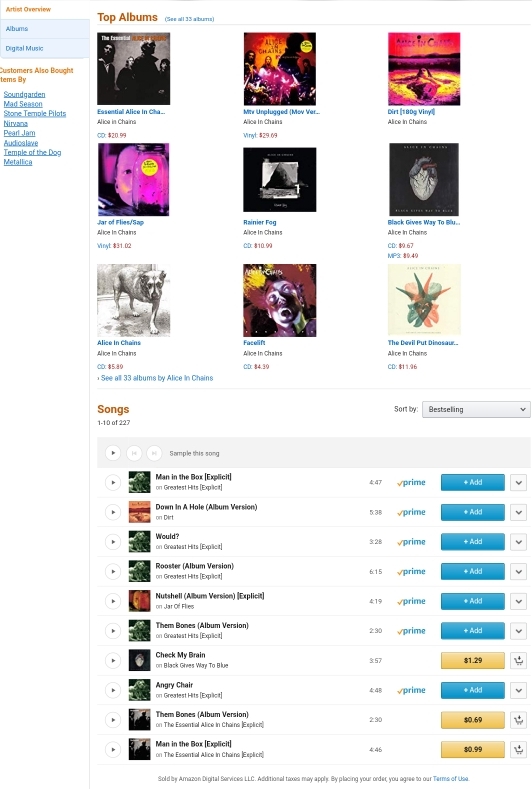 Alice in Chains Music on Amazon